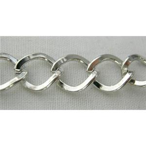 platinum plated iron Chain, 7.8x9.2mm