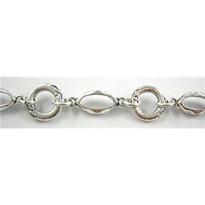 Antique Silver Alloy Chain, 98cm(38 inch) length