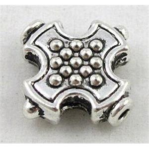 tibetan silver cross beads, Non-Nickel, approx 11x11mm