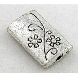 tibetan silver rectangle beads, Non-Nickel, approx 8x13mm