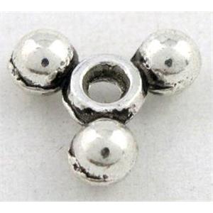 tibetan silver triangle beads, Non-Nickel, approx 10x10x10mm