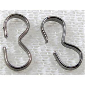 Black Connector Clasp, 6x13mm, iron