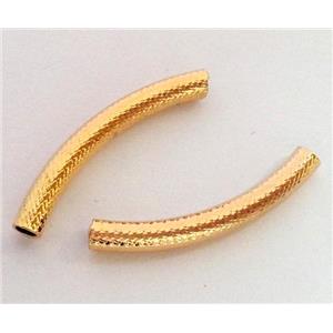 colorfast copper tube bead, gold plated, approx 3x27mm, 2mm hole