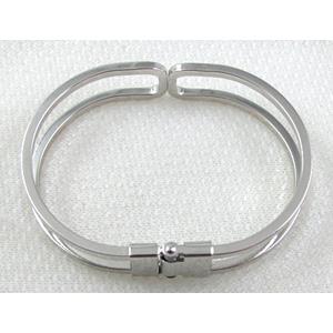 Platinum Plated Copper Bangle, 66x50mm, 18mm high