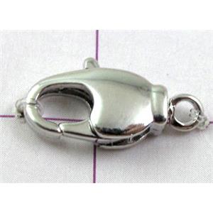 Parrot Clasp, copper, platinum plated, 7.5x14mm