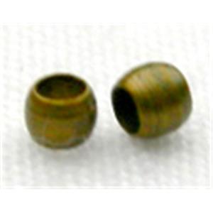 Crimp Beads, Copper, Round, Antique Bronze, 3mm dia