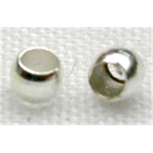 Crimp Beads, Copper, Round, platinum plated, 2.5mm dia