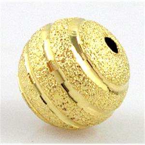 stardust beads, copper, gold plated, round, matte, 8mm dia