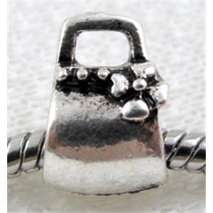 hinge bail charm, alloy, 9x12mm, hole:5mm