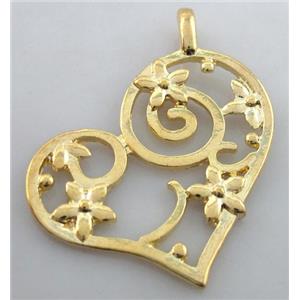 alloy pendants, gold, 40x40mm