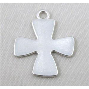 cross alloy pendant, duck-silver, approx 23x25mm