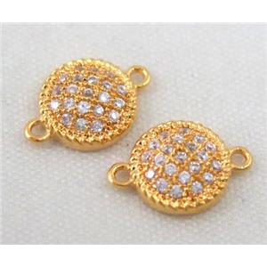 zircon, copper connector, gold plated, approx 6-10mm