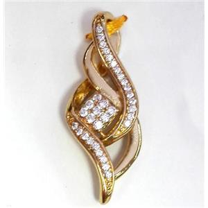 zircon, copper pendant, gold plated, approx 12-25mm