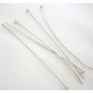 round-HeadPins, copper, nickel color, 0.6x60mm, head: 2mm