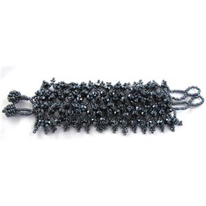 Chinese Crystal glass Bracelet, seed glass bead, approx 50mm wide, 7.5 inch(19cm) length