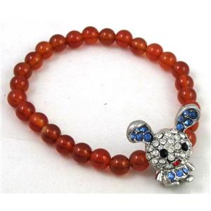 handmade fashion agate bracelet, stretchy, 6mm dia, 17.5cm length