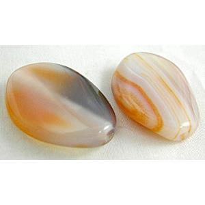 Natural Agate beads, twist oval, 18x25mm, 13pcs per st