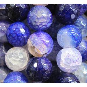 lavender dragon veins Agate bead, faceted round, 14mm dia, 27pcs per st