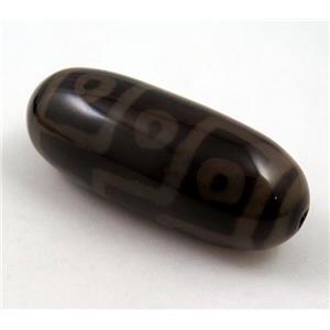 natural tibetan Dzi bead, barrel, approx 25x55mm