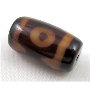 natural tibetan Dzi beads, barrel, approx 14x30mm