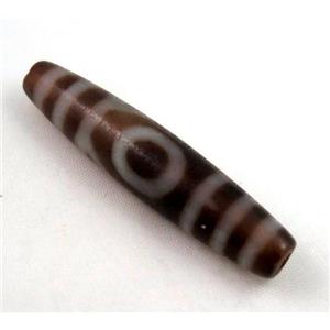 natural tibetan Dzi beads, barrel, antique red, approx 13x52mm