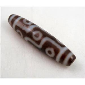 natural tibetan Dzi beads, barrel, antique red, approx 13x52mm