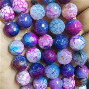 dichromatic Agate Beads, colorful, faceted round, approx 12mm dia