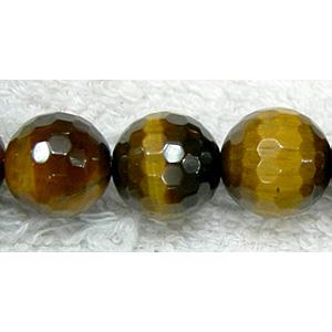 Natural Tiger Eye Stone Beads Faceted Round A-Grade, 16mm dia, 24pcs perst