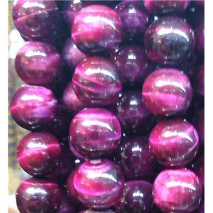 hotpink Tiger eye beads, AA Grade, round, 14mm dia, 28pcs per st