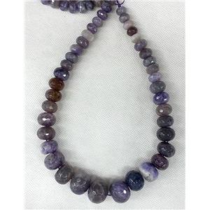 purple Agate rondelle beads Necklace Chain, approx 12-20mm