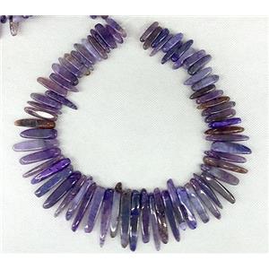 purple Agate stick beads Necklace Chain, approx 17-60mm