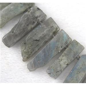 labradorite collar bead, stick, top drilled, approx 12-45mm