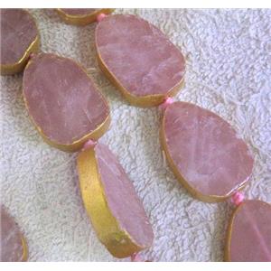 rose quartz beads, teardrop, polished, approx 20-30mm, 12pcs per st