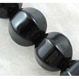 black Natural Agate Onyx Bead, lantern, 12mm dia, 33pcs per st