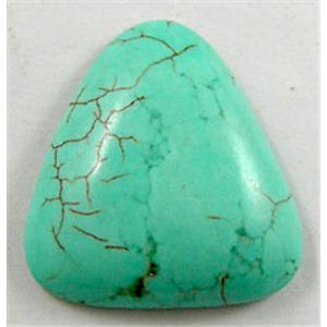 Turquoise cabochon, teardrop, flatback, no-hole, 25x25x25mm