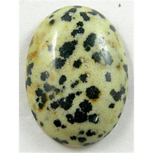 dalmatian Jasper Cabochon, flat-back Oval, 13x18mm