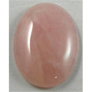 Rose Quartz, Cabochon, flat-back Oval, 13x18mm