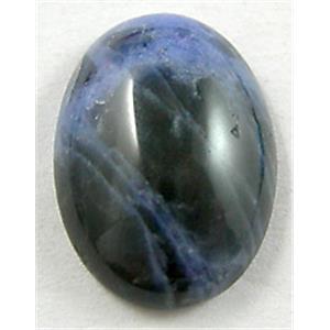 Howlite Lapis, Cabochon, flat-back Oval, 13x18mm