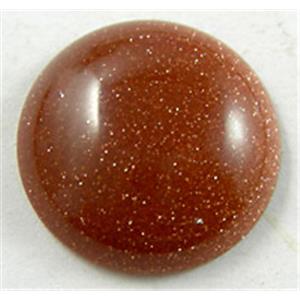 GoldStone, Cabochon, flat-back round, 18mm dia