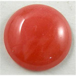 watermelon quartz Cabochon, flat-back Round, 20mm dia