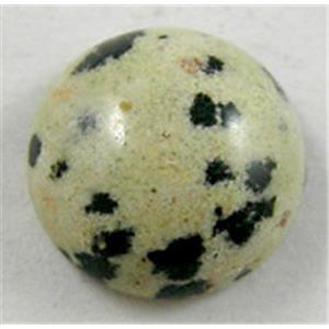 dalmatian Jasper Cabochon, flat-back Round, 16mm dia