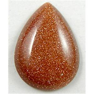 Goldsand stone, Cabochon, flat-back Teardrop, 18x25mm