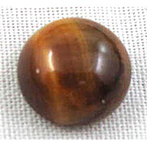 Tiger eye beads, Cabochon, flat-back round, 8mm dia