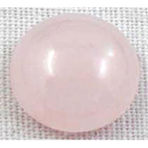 Rose Quartz Cabochon, flat-back Round, approx 10mm dia