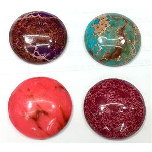 Sea sediment jasper bead , cabochon, flat-back round, 25mm dia