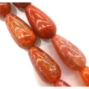 ruby fire Agate beads, teardrop, grade A, 15x20mm, approx 20pcs per st