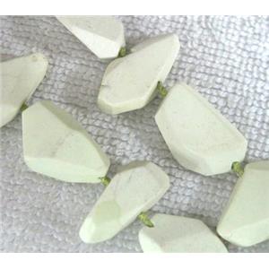 Natural lemon stone bead, freeform, approx 8x18-12x28mmm, 16.5 inches