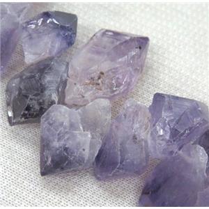 amethyst beads, freeform, point, purple, approx 15-35mm