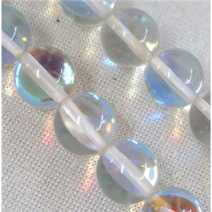 round synthetic clear Aura Quartz Glass Beads, approx 6mm dia