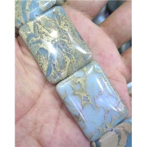 snakeskin jasper bead, rectangle, approx 30x40mm, 10pcs per st